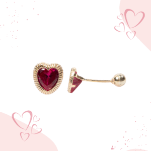 stud corazón diamantado